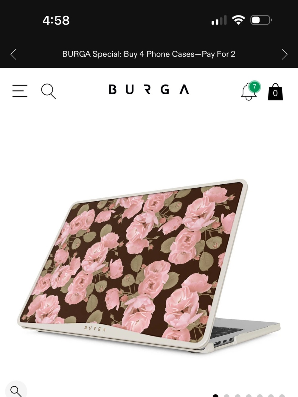 *New and unopened* BURGA Pink Rose Floral Laptop Skin
